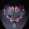 Classic Style Flower Alloy Inlay Artificial Gemstones Women'S Earrings Necklace Jewelry Set