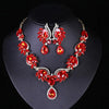 Classic Style Flower Alloy Inlay Artificial Gemstones Women'S Earrings Necklace Jewelry Set