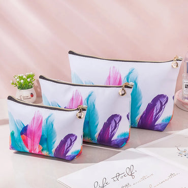 Classic Style Flower Pu Leather Square Makeup Bags