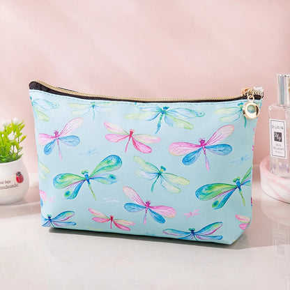 Classic Style Flower Pu Leather Square Makeup Bags