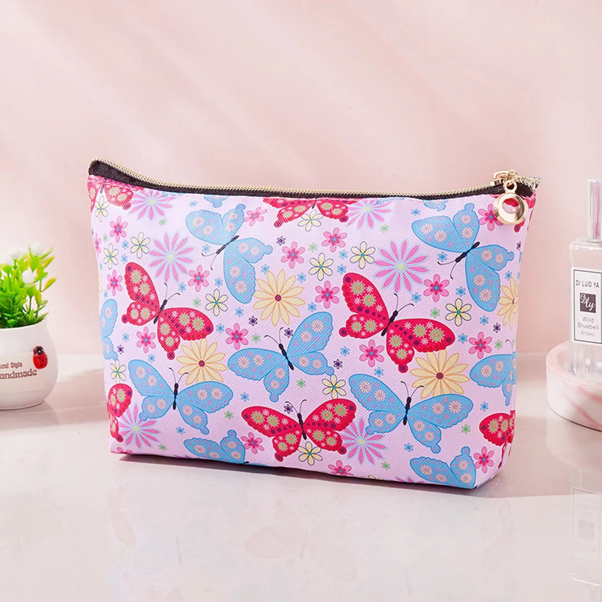 Classic Style Flower Pu Leather Square Makeup Bags