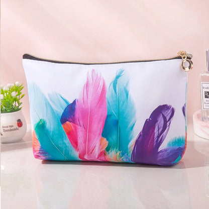 Classic Style Flower Pu Leather Square Makeup Bags