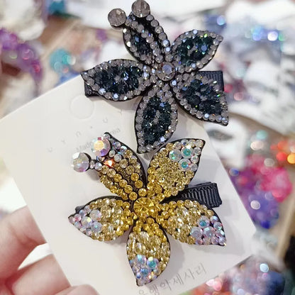 Classic Style Flower Rhinestone Diamond Hair Clip