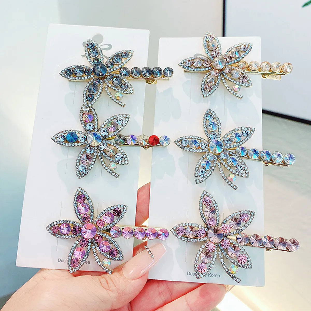 Classic Style Flower Rhinestone Plating Inlay Rhinestones Hair Clip