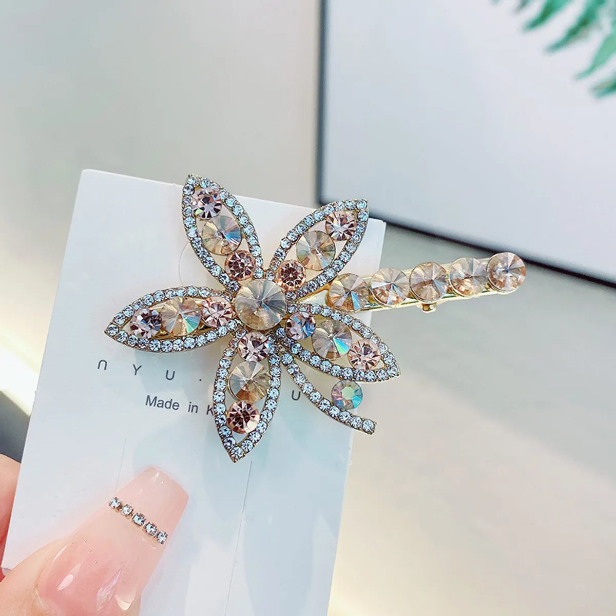 Classic Style Flower Rhinestone Plating Inlay Rhinestones Hair Clip