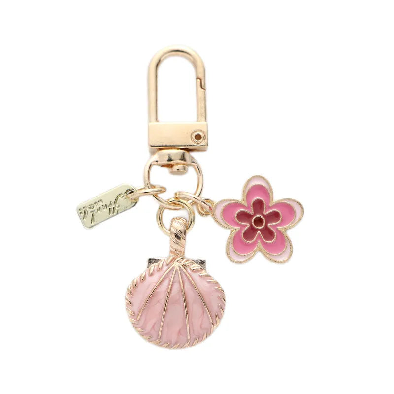 Classic Style Flower Shell Zinc Alloy Unisex Bag Pendant Keychain