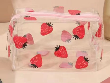 Classic Style Fruit Pvc Square Makeup Bags