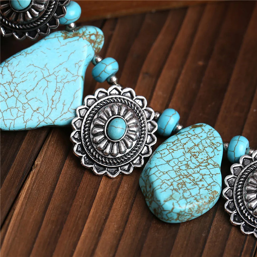 Classic Style Geometric Alloy Turquoise Women'S Pendant Necklace