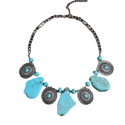 Classic Style Geometric Alloy Turquoise Women'S Pendant Necklace