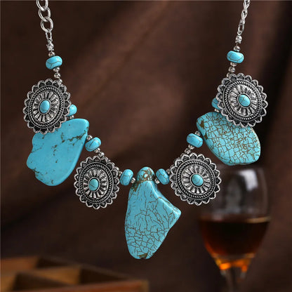 Classic Style Geometric Alloy Turquoise Women'S Pendant Necklace