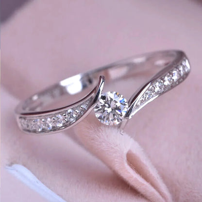 Classic Style Geometric Copper Rings Plating Artificial Diamond Copper Rings