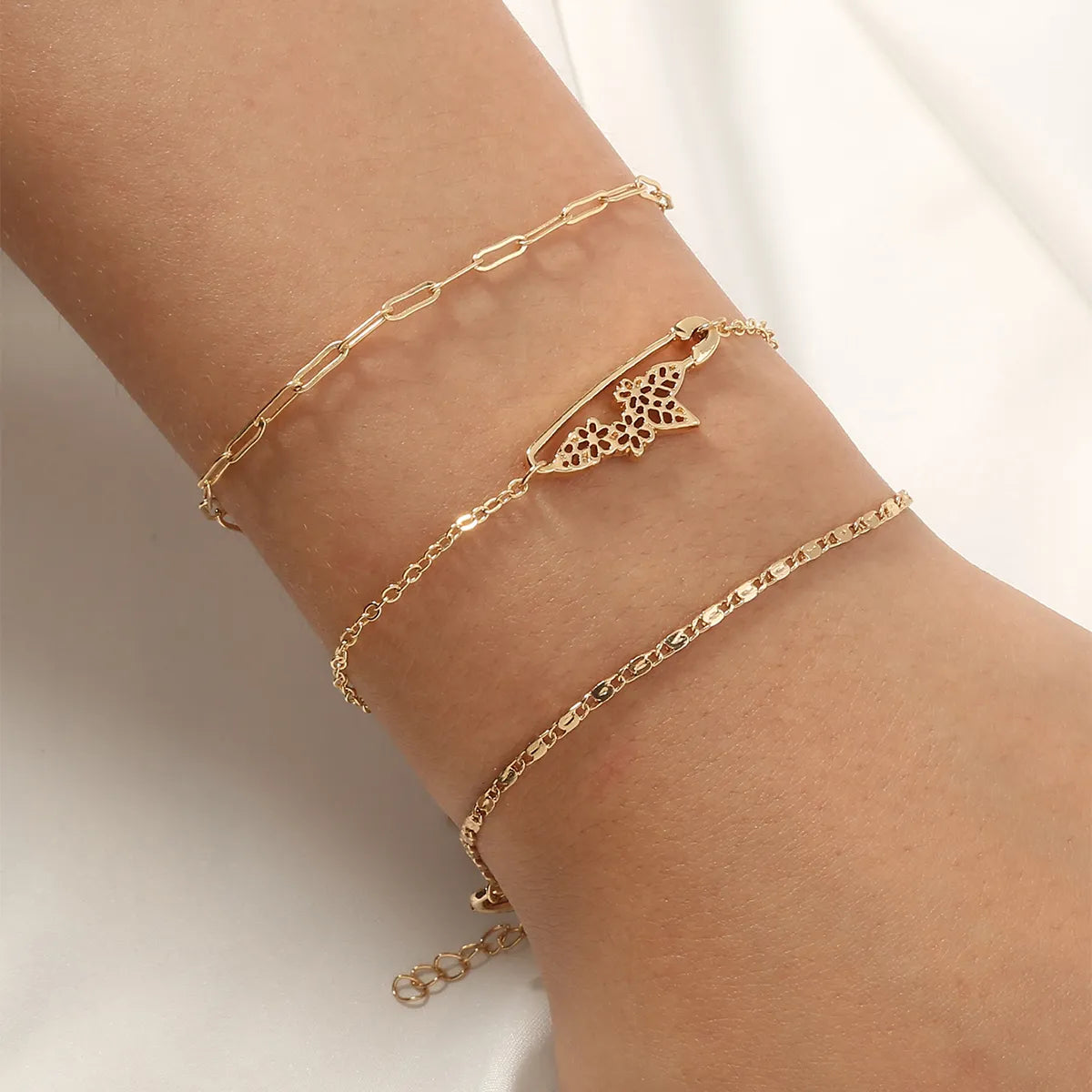 Classic Style Geometric Snake Copper Asymmetrical Zircon Bracelets