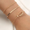 Classic Style Geometric Snake Copper Asymmetrical Zircon Bracelets