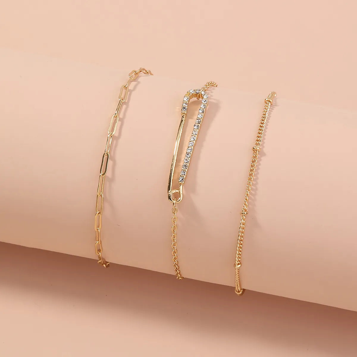 Classic Style Geometric Snake Copper Asymmetrical Zircon Bracelets