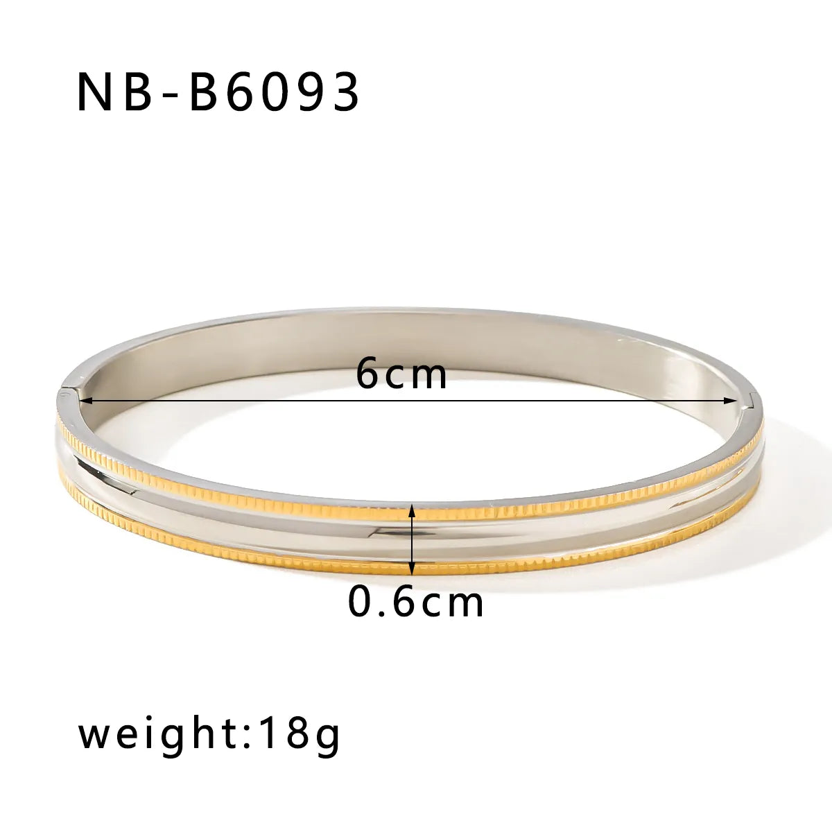 Classic Style Geometric Solid Color 304 Stainless Steel 18K Gold Plated Bangle In Bulk