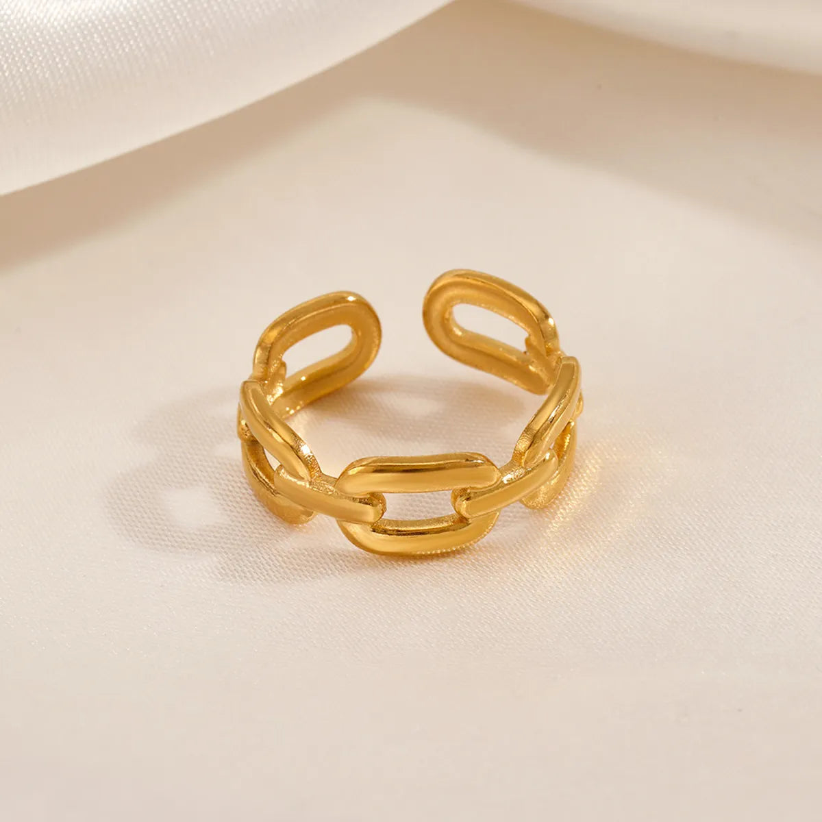 Wholesale Jewelry Classic Style Geometric 304 Stainless Steel 18K Gold Plated Plating Open Ring