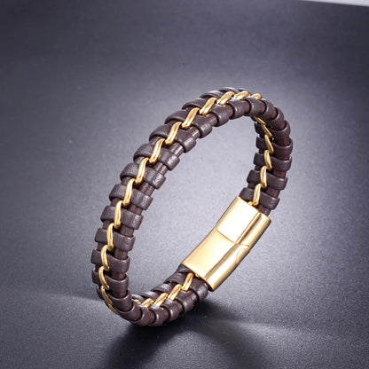 Classic Style Geometric Stainless Steel Braid Bangle