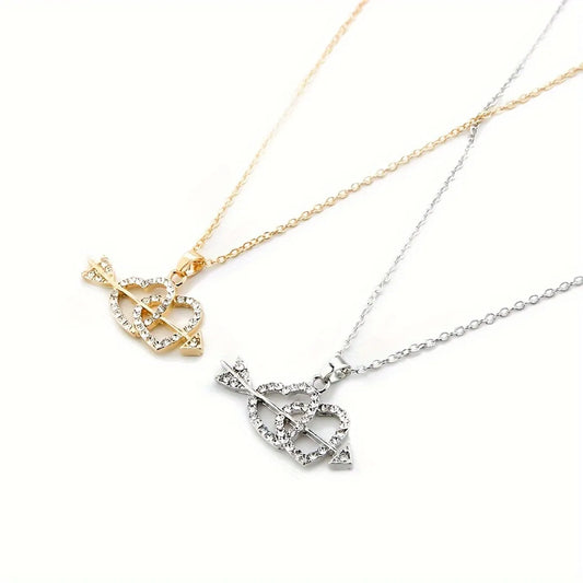 Classic Style Heart Shape Alloy Inlay Artificial Gemstones Women's Pendant Necklace