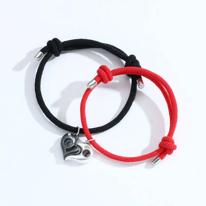 Classic Style Heart Shape Alloy Rope Plating Valentine'S Day Couple Bracelets