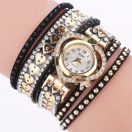 Classic Style Heart Shape Buckle Quartz Women'S Watches