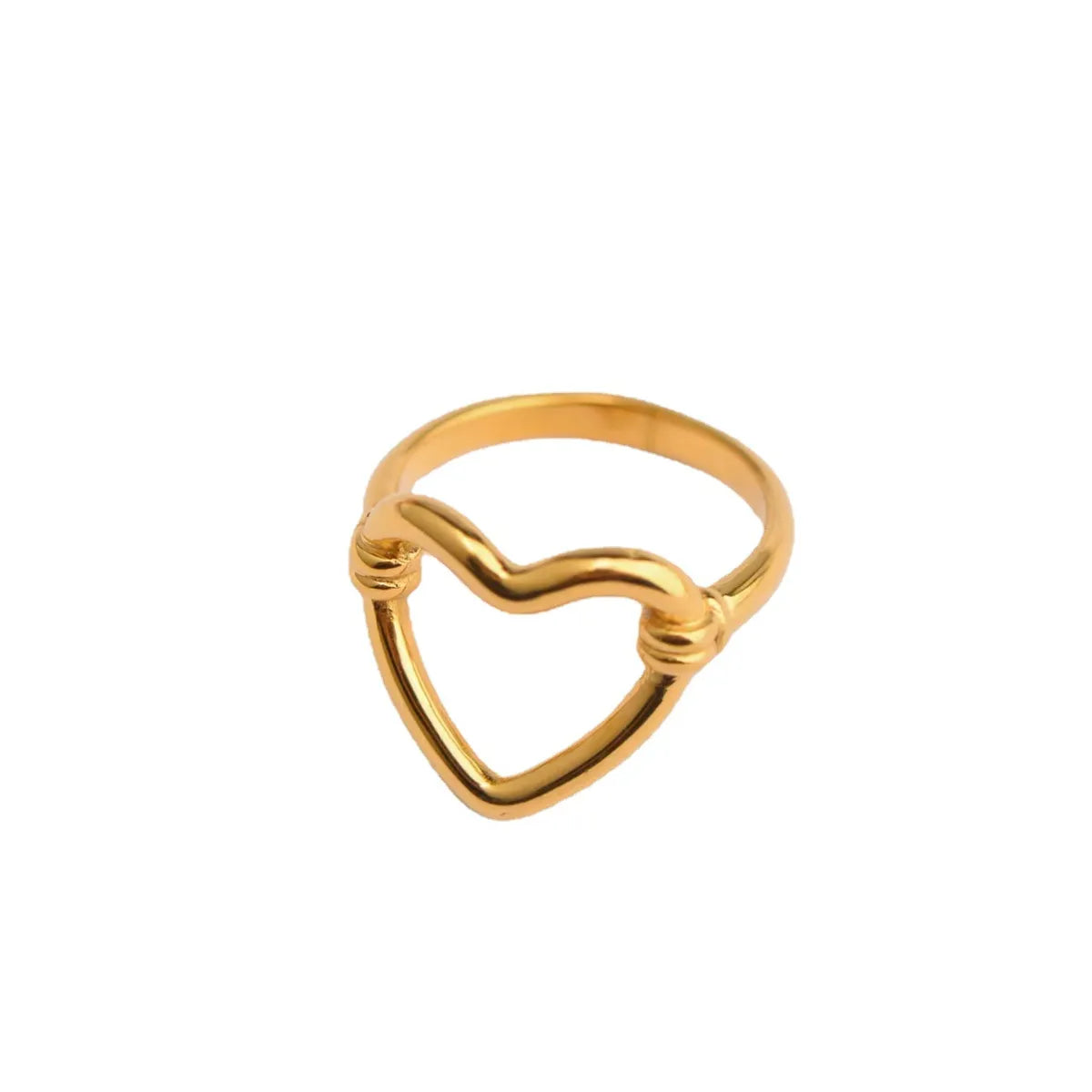 Wholesale Jewelry Classic Style Heart Shape Stainless Steel 18K Gold Plated Plating Rings