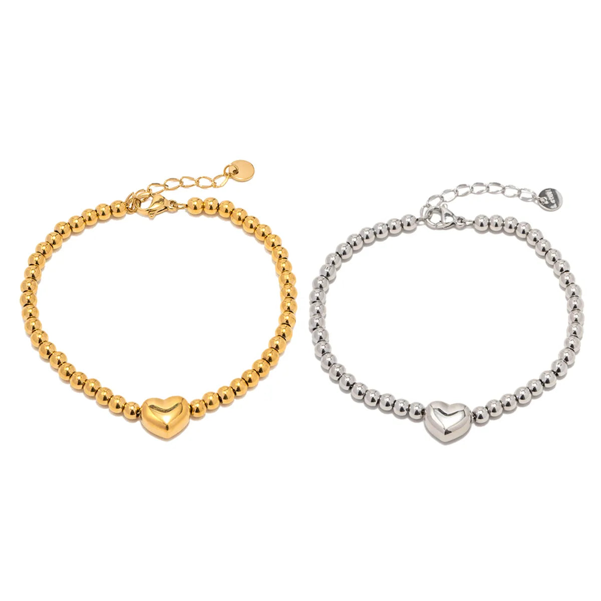 Classic Style Heart Shape Stainless Steel Plating Gold Plated Bracelets