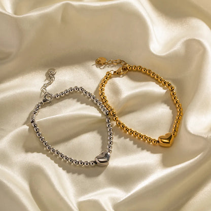 Classic Style Heart Shape Stainless Steel Plating Gold Plated Bracelets