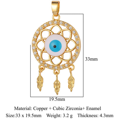 Classic Style Heart Shape Zircon Copper Wholesale Charms Jewelry Accessories