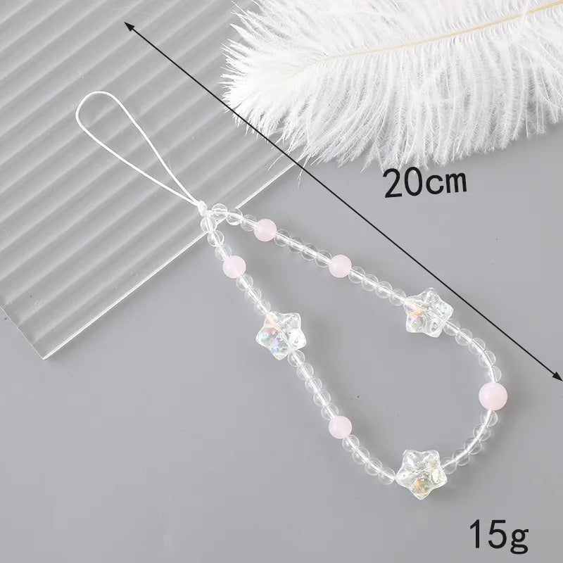 Classic Style Korean Style Bear Heart Shape Butterfly Artificial Crystal Plastic Rope Beaded Bag Pendant Mobile Phone Chain