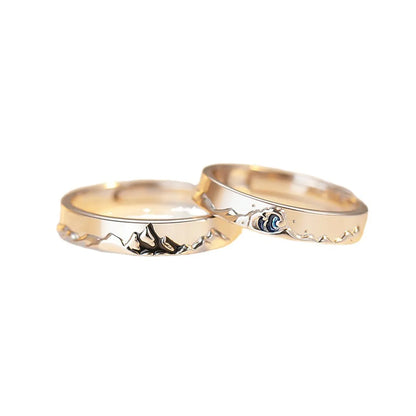 Classic Style Korean Style Geometric Alloy Valentine's Day Couple Open Rings