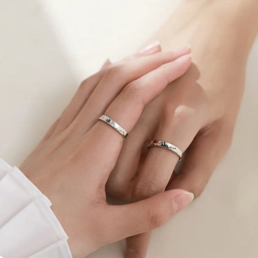 Classic Style Korean Style Geometric Alloy Valentine's Day Couple Open Rings