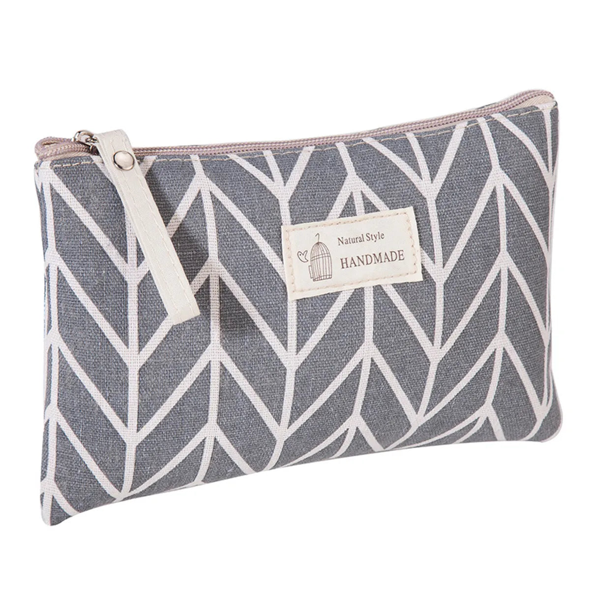 Classic Style Leaves Plaid Canvas Square Makeup Bags