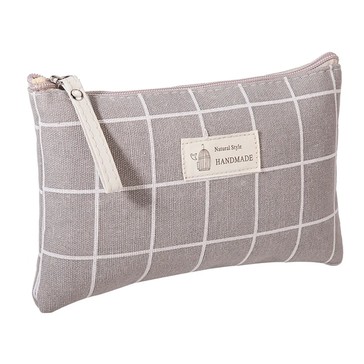 Classic Style Leaves Plaid Canvas Square Makeup Bags