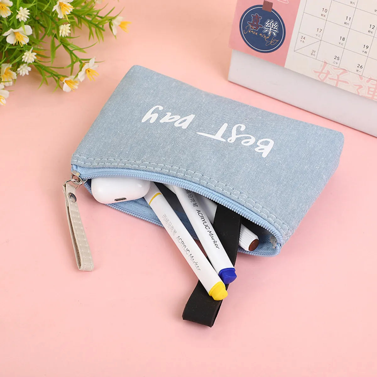 Classic Style Letter Canvas Square Makeup Bags