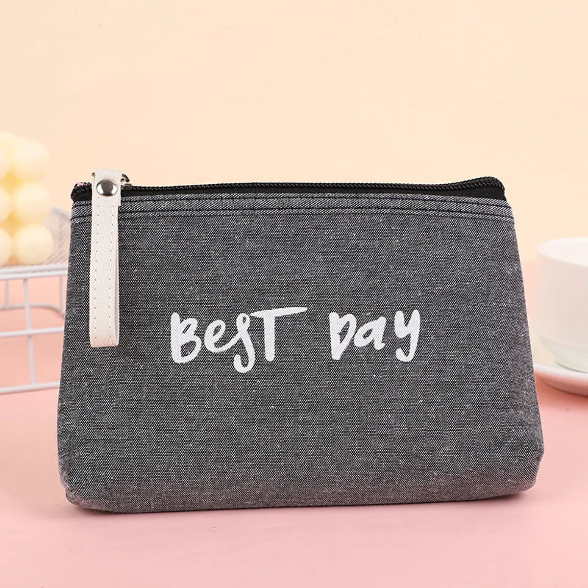 Classic Style Letter Canvas Square Makeup Bags