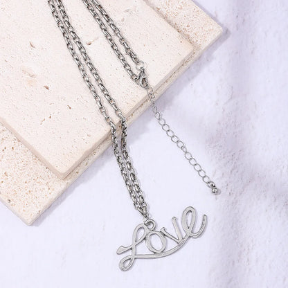 Classic Style Letter Ferroalloy Zinc Alloy Unisex Necklace