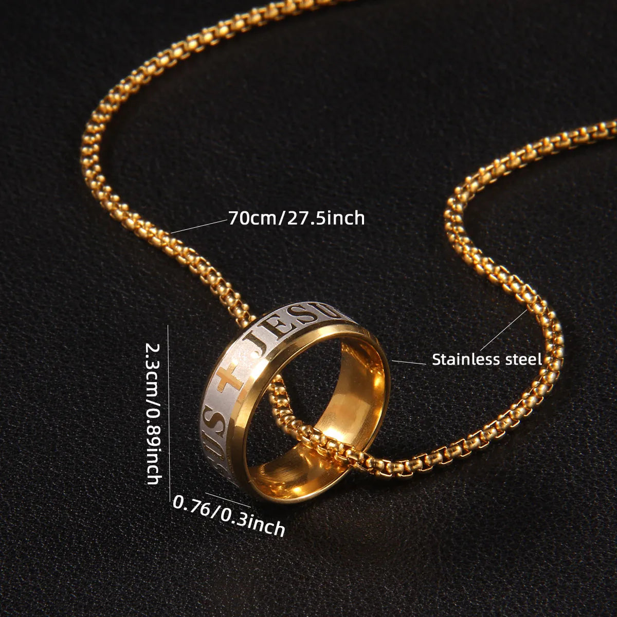 Classic Style Letter 201 Stainless Steel Gold Plated Men'S Necklace