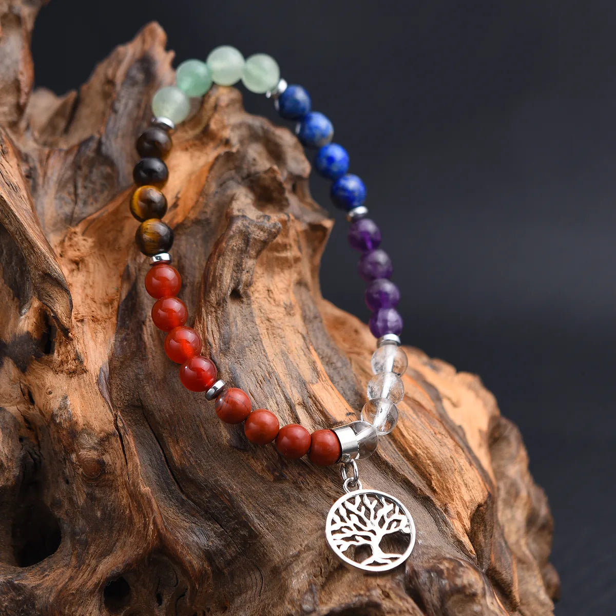 Classic Style Life Tree Carnelian Copper Lapis Lazuli Chakra Bracelet In Bulk