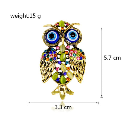 Classic Style Owl Alloy Inlay Rhinestones Opal Unisex Brooches