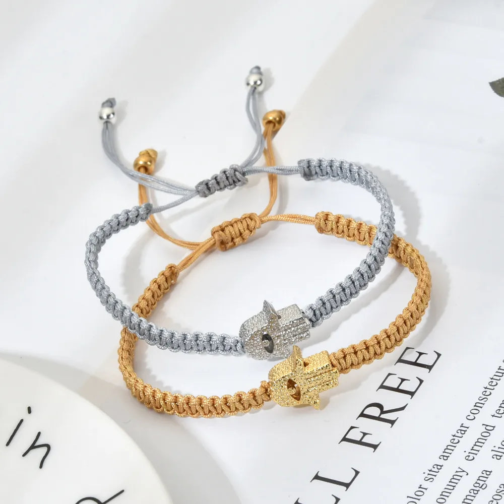 Classic Style Palm Alloy Rope Enamel Women'S Bracelets