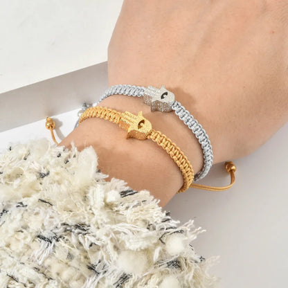 Classic Style Palm Alloy Rope Enamel Women'S Bracelets