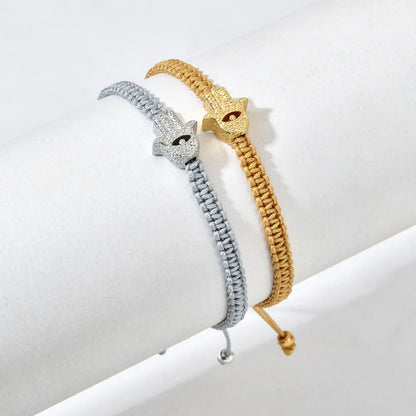 Classic Style Palm Alloy Rope Enamel Women'S Bracelets