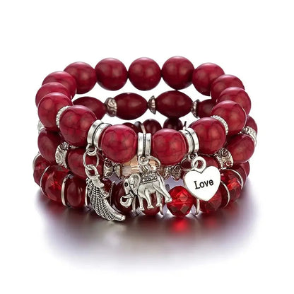 Classic Style Round Alloy Beaded Women's Bracelets