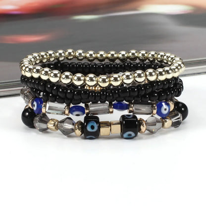 Classic Style Round Bead Colored Glaze Wholesale Bracelets