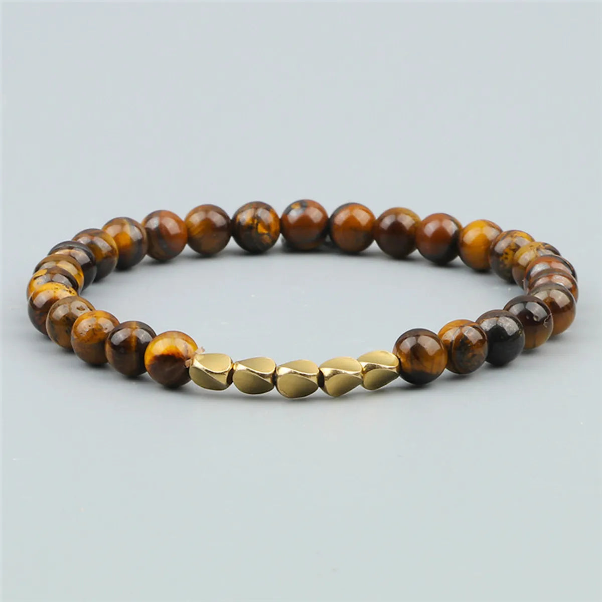 Classic Style Round Color Block Stone Copper Bracelets In Bulk