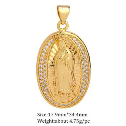 1 Piece Copper Zircon Plating Inlay Polished Pendant