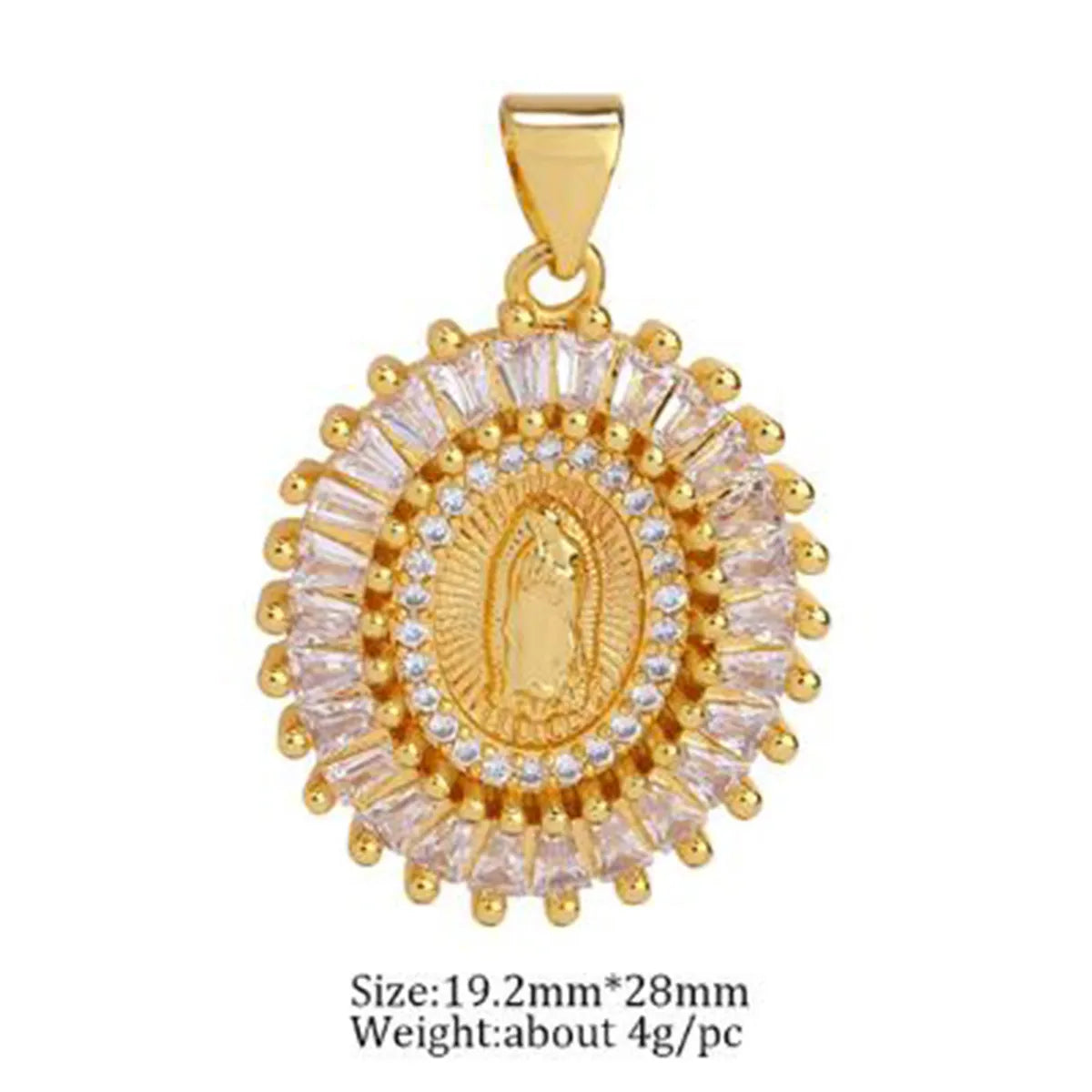 1 Piece Copper Zircon Plating Inlay Polished Pendant