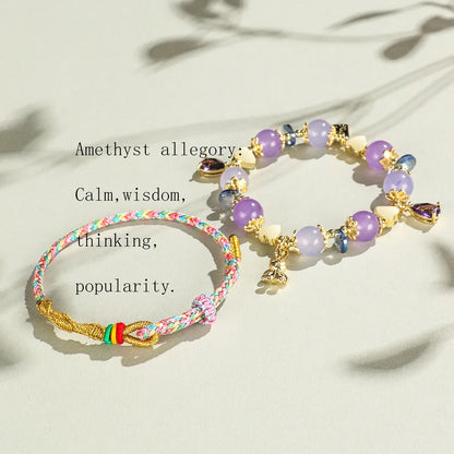 Classic Style Shiny Rabbit Moon Cherry 14K Gold Plated Natural Crystal Wholesale Bangle