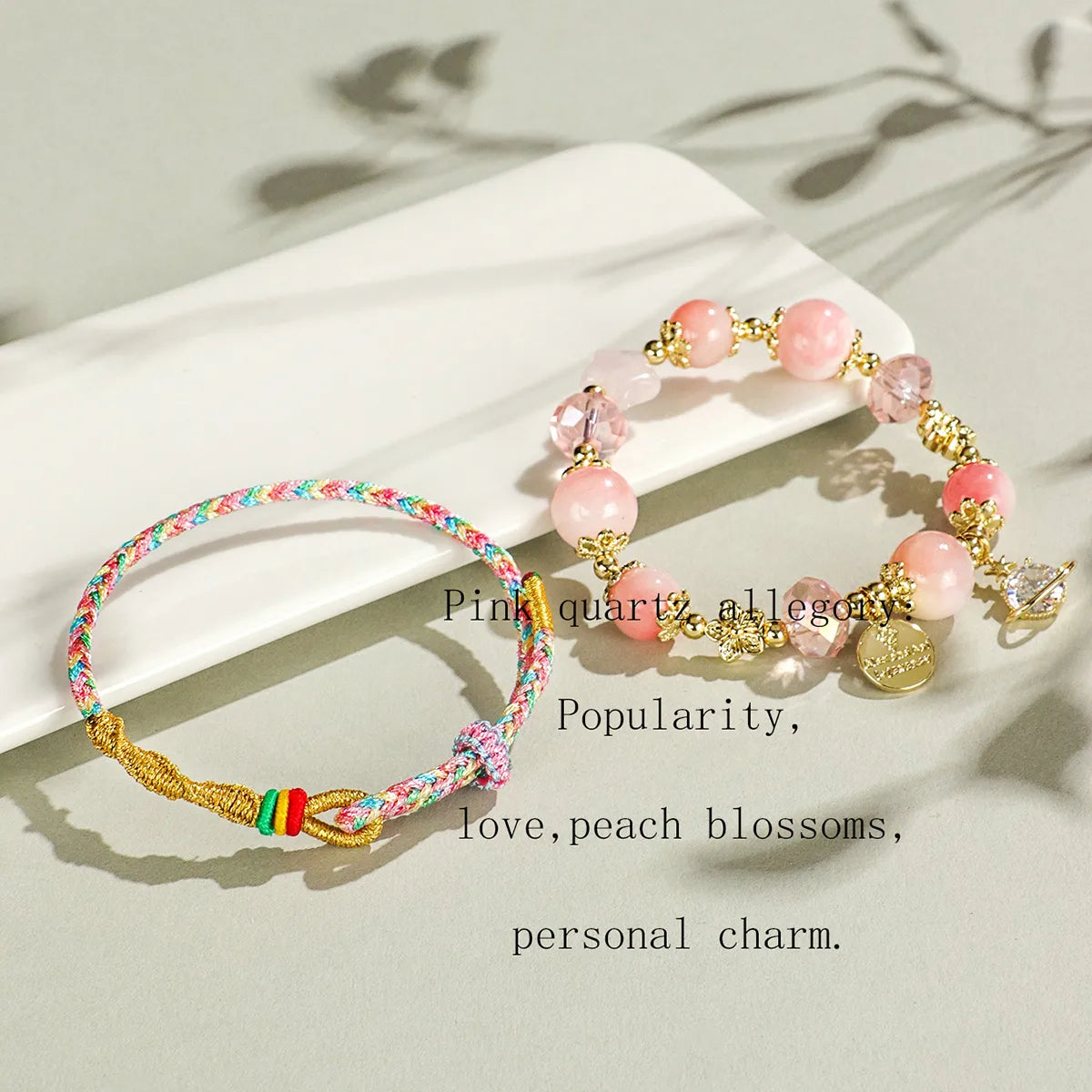 Classic Style Shiny Rabbit Moon Cherry 14K Gold Plated Natural Crystal Wholesale Bangle