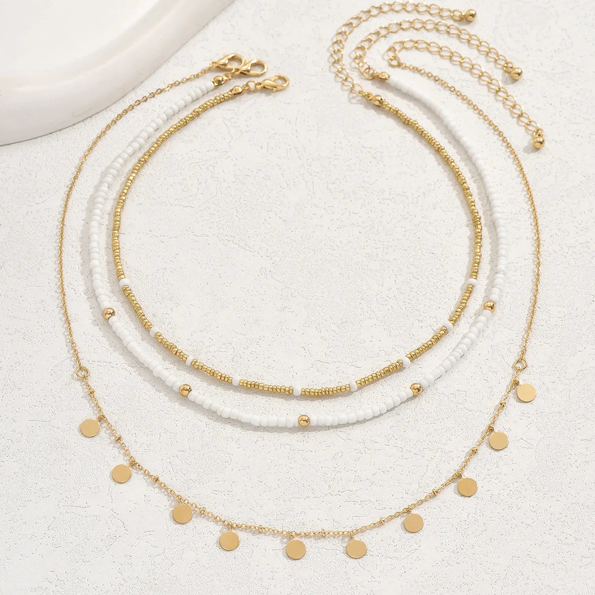 Classic Style Shiny Round Iron Plating 18K Gold Plated Women'S Necklace